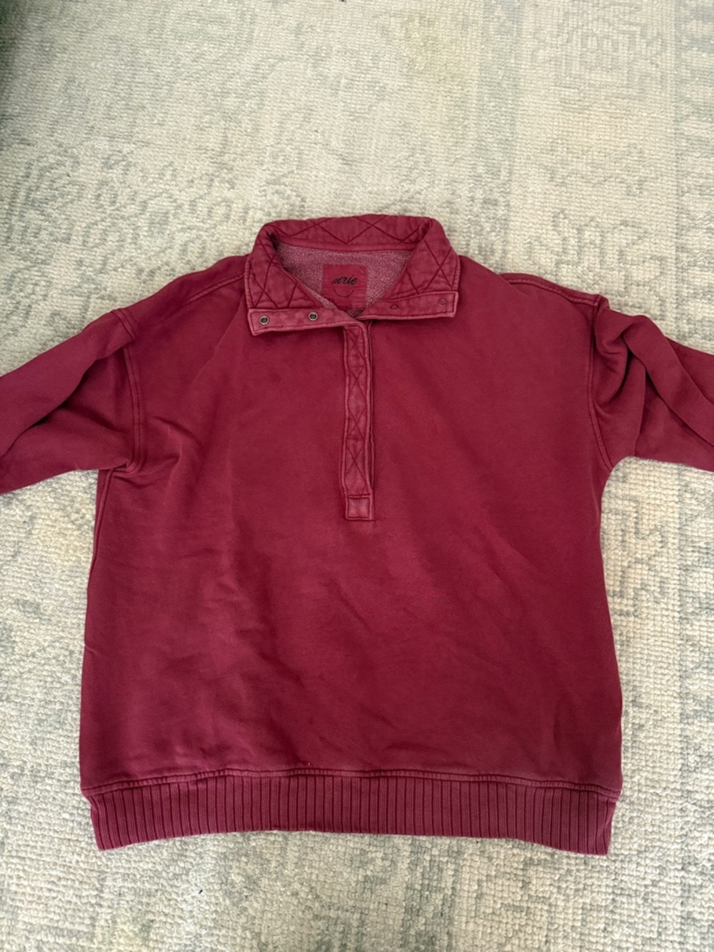 aerie Maroon Crewneck Pullover Sweater